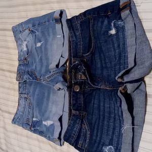 2 pair aeropostale shorty jean shorts